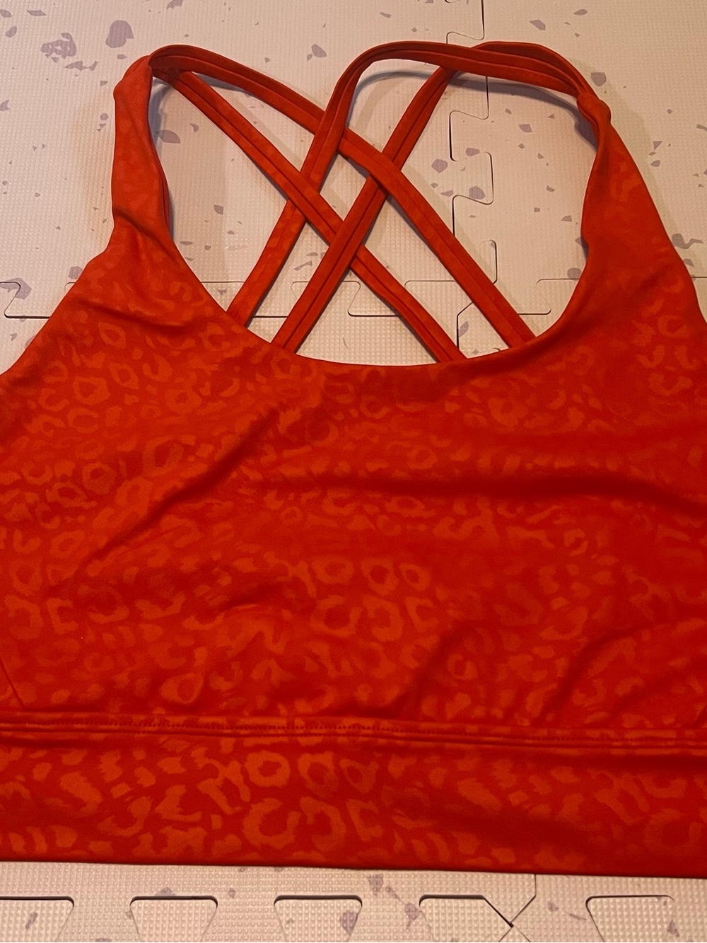 BuffBunny Red Leopard-Print Crisscross Sports Bra